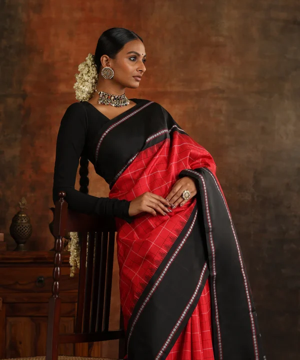 Black Red Sarees