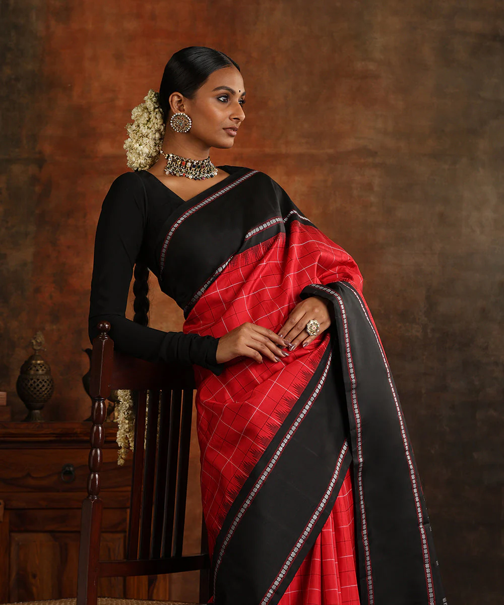 Black Red Sarees
